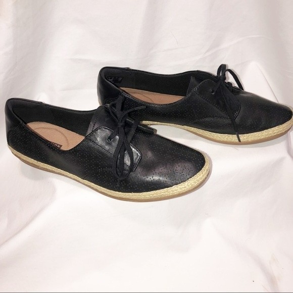 Clarks Shoes - Clarks Collection Soft Cushion Black Lace Up Walking Shoes SZ 9.5